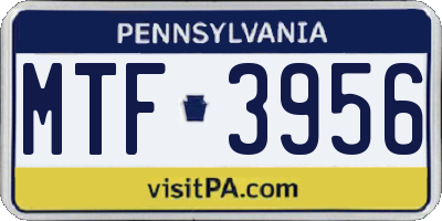 PA license plate MTF3956