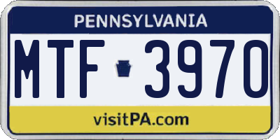 PA license plate MTF3970