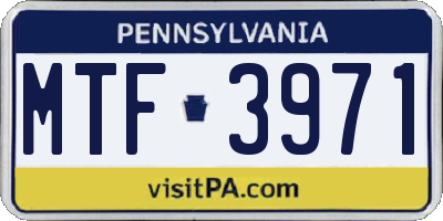 PA license plate MTF3971