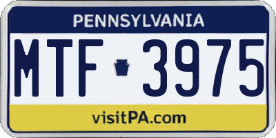 PA license plate MTF3975