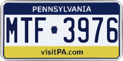 PA license plate MTF3976