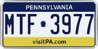 PA license plate MTF3977