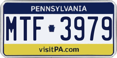 PA license plate MTF3979