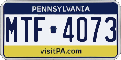 PA license plate MTF4073