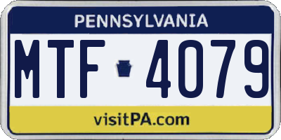 PA license plate MTF4079