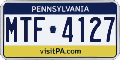 PA license plate MTF4127