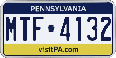 PA license plate MTF4132