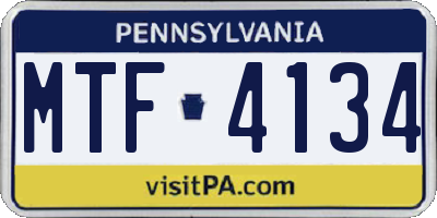PA license plate MTF4134