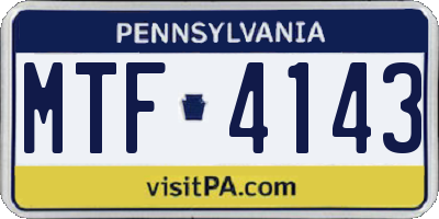 PA license plate MTF4143