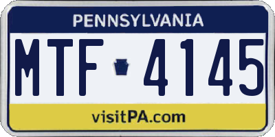 PA license plate MTF4145