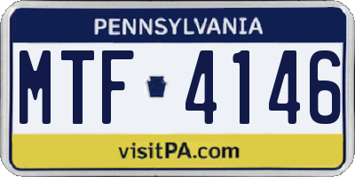 PA license plate MTF4146