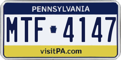 PA license plate MTF4147