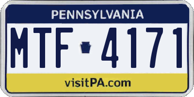 PA license plate MTF4171
