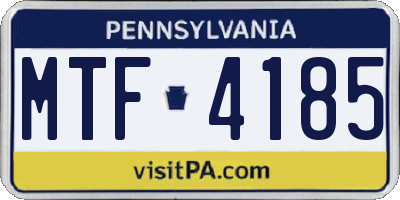 PA license plate MTF4185