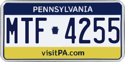 PA license plate MTF4255