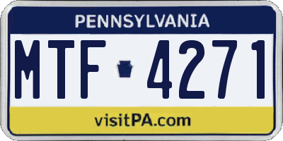 PA license plate MTF4271