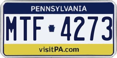PA license plate MTF4273