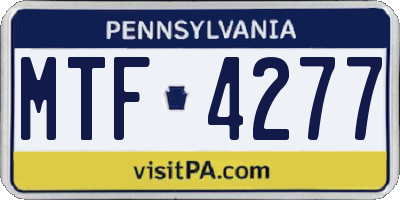 PA license plate MTF4277