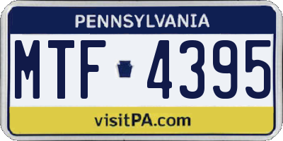 PA license plate MTF4395