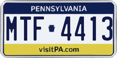 PA license plate MTF4413