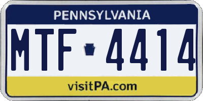 PA license plate MTF4414