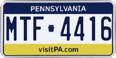 PA license plate MTF4416