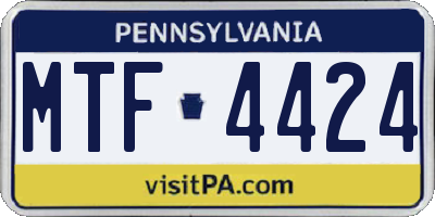 PA license plate MTF4424