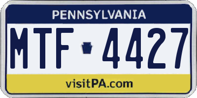 PA license plate MTF4427