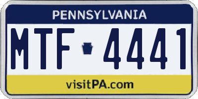 PA license plate MTF4441