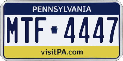 PA license plate MTF4447