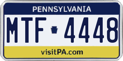 PA license plate MTF4448