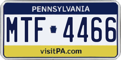 PA license plate MTF4466