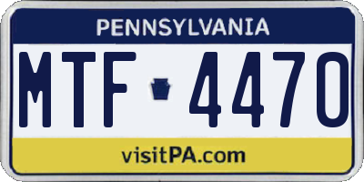 PA license plate MTF4470
