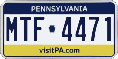 PA license plate MTF4471