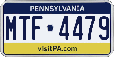 PA license plate MTF4479
