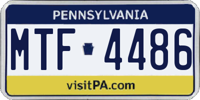 PA license plate MTF4486