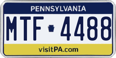 PA license plate MTF4488