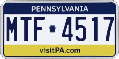 PA license plate MTF4517