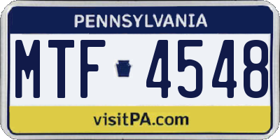 PA license plate MTF4548