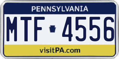 PA license plate MTF4556