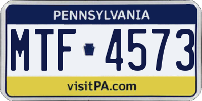 PA license plate MTF4573