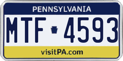 PA license plate MTF4593