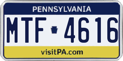 PA license plate MTF4616
