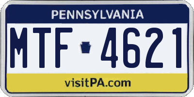 PA license plate MTF4621