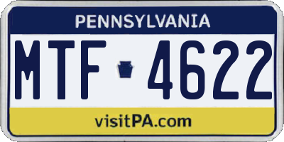 PA license plate MTF4622