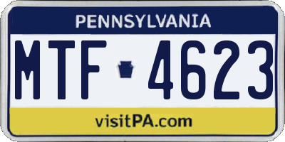 PA license plate MTF4623