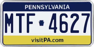 PA license plate MTF4627