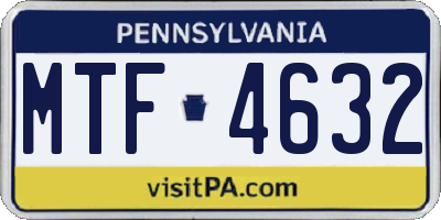 PA license plate MTF4632