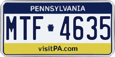 PA license plate MTF4635