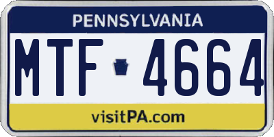 PA license plate MTF4664